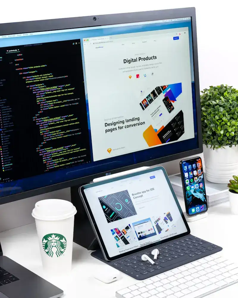 Clean modern website on a laptop screen